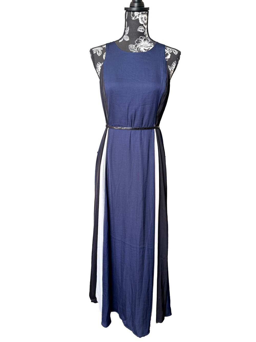 Banana Republic Sleeveless Navy Colorblock Maxi Dress 6P EUC